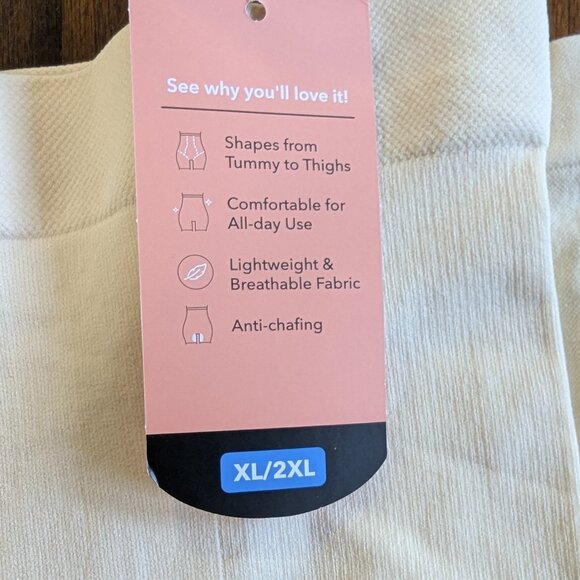 NWT Shapermint Essentials Cream (Sand) High Waisted Shaper Short. Size XL/2XL - Picture 5 of 6